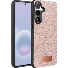 Onegif Samsung Galaxy A57 5g Veloura Kılıf – Simli Parlak Yüzey Premium Tasarım - Pembe