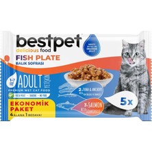 Bestpet Delicious Ton Balığı & Hamsili Kedi Maması 425 G (5'li Paket)