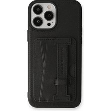 HDD Apple iPhone 13 Pro Kılıf Cardon Kapak – Deri Kartlıklı, Premium & Günlük Stil - Siyah
