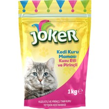 Joker Kuzu Etli Pirinçli Tam Kuru Yetişkin Kedi Maması 1 kg (6'li Paket)