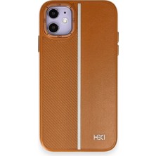 HDD Apple iPhone 11 Varexon Deri Kılıf – Carbon Touch - Kahverengi
