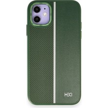 HDD Apple iPhone 11 Varexon Deri Kılıf – Carbon Touch - Koyu Yeşil