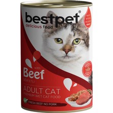 Bestpet Sığır Etli Yetişkin Kedi Konserve 400 G (7'li Paket)