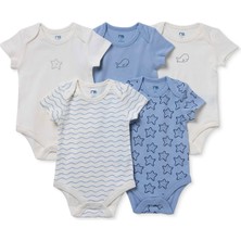 Mothercare Erkek Bebek 5li Body Hayvan Baskılı Çıtçıtlı Zarf Yaka Long Sleeve