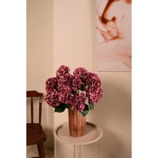  Bordo Yapay  Ortanca Çiçeği Tek Dal Premium Canlı Islak Dokulu 68 cm