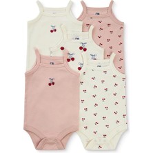 Mothercare Kız Bebek 5li Body Hayvan Baskılı Çıtçıtlı Zarf Yaka Long Sleeve