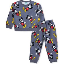 Disney Mickie & Minnie - Dısney Erkek Bebek Lisans Eşofman Takımı Lisans Baskılı Bisiklet Yaka Long Sleeve Lastikli