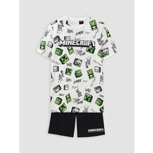 Lc Waikiki Yeni Sezon Minecraft Baskılı Erkek Çocuk Şortlu Pijama Takımı