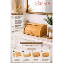 Esero Bambu Ekmeklik Ekmek Saklama Kutusu Sürgülü Kapaklı Doğal Bambu Mutfak Düzenleyici 22 x 40 x 4 cm Demonte Kurulumlu