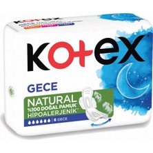 Kotex Natural Ultra Tekli Paket Gece 6'lı (4'li Paket)