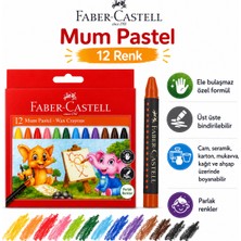 Faber-Castell Mum Pastel Boya 12 Renk Çocuklar Için Krayon Boya Kalemi Ele Bulaşmaz Okul Resim Boyama Seti