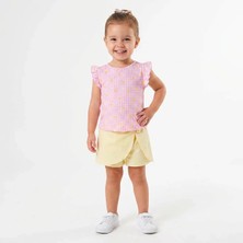 Hellobaby Kız Bebek Bluz-Şort Çiçek Baskılı Bisiklet Yaka Short Sleeve Reçme