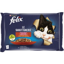 Felix Sığır Etli ve Tavuklu Yaş Kedi Maması 4 x 85 G (5'li Paket)