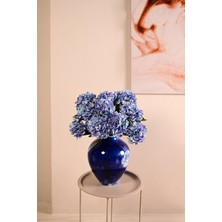  Mavi Yapay  Ortanca Çiçeği Tek Dal Premium Canlı Islak Dokulu  68 cm