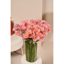 Fuşya Yapay Gelincik Çiçeği  4 Dallı Lüx Ipeksi Dokulu  60 cm