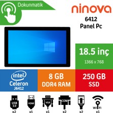 Ninova 6412 8gb 256GB Nvme SSD Freedos 18.5" Endüstriyel Panel