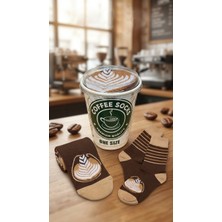 Neşeli Çoraplar Coffee Kutulu Kahve Renkli Hediyelik Çorap