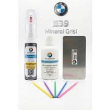 COLORGUARD BMW B39 Mineral Grisi İğneli ve Fırçalı 2 si 1 Arada Rötuş Boyası Yüzey Temizleme Solüsyonu Profesyonel ve Çapaksız Rötuş Çeliği 5'li Uygulama Çubuğu Seti