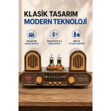 CoverZone Yeni Nesil Radyo Fm Am Sw 3 Bant Radyo Bluetooth 5.3 Hoparlör USB Tf Kart Destekli Type-C Şarjlı Müzik Çalar 18650 Pilli Tws Stereo Taşınabilir Radyo 13CM X26CM | RX-998