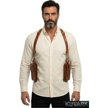 Kuvark Veyron • Hakiki Deri Holster • Erkek Omuz Çantası • El Yapımı • Kahverengi