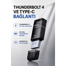 CoverZone Thunderbolt 4 Type-C Displayport Dp Adaptör 8k 120Hz Görüntü ve Ses Aktarımı Alüminyum Gövde Windows Android Mac Os Uyumlu Monitör Tablet Telefon Bağlantı Dönüştürücü | ZR1297