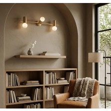 Light Hause Gold Eskitme Trio Line 3'lü Modern Aplik Yatak Odası Salon Duvar Lambası