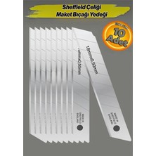 Jewel Blade Ekstra Dayanıklı Uzun Ömürlü Maket Bıçağı Yedeği 10'lu Paket 18 mm 0,5 mm Kalınlık