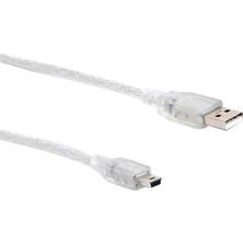 S-Link SL-UK55 USB 2.0 Şeffaf Usb Mini 5 Pin Kablo 5 Metre