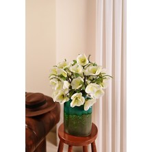 Beyaz Yapay Manolya Çiçeği 3 Dallı Premium Canlı Islak Dokulu 52 cm