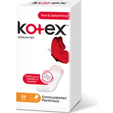 Kotex Ince Günlük Ped Parfümsüz 34'lü (7'li Paket)