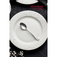 EVREN MUTFAK 12 Parça (Düzine) Rüya Model Çelik Çay Kaşığı 4 mm (Silver)