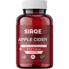 Sirqe Elma Sirkeli B12 & Folik Asit Gummy 60 Adet Jelatinsiz Glütensiz Vegan ve Gdo'suz