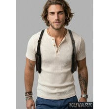 Kuvark Camaro • Hakiki Deri Holster • Erkek Omuz Çantası • El Yapımı • Siyah