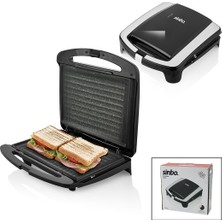 Belirtilmemiş Elektrikli Tost Makinesi 2 Dilim Granit Yapışmaz Yüzey - Kilitlenebilir Kapak 750W SSM-2587