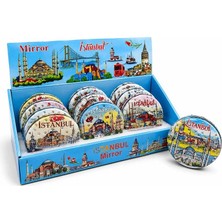 Mudanis Taşlı Istanbul Temalı Ince El Aynası ALK5821