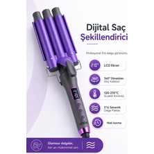 Sinbo Shd 1701 Dijital Su Dalgası Saç Maşası LCD Ekranlı 3’lü Seramik 25 mm Saç Şekillendirici