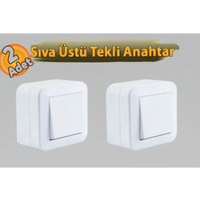 Merve Sıva Üstü Beyaz Tekli Anahtar Sıva Üstü (2 Adet)