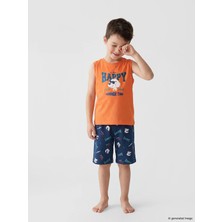 Lc Waikiki Yeni Sezon Bisiklet Yaka Erkek Çocuk Şortlu Pijama Takımı