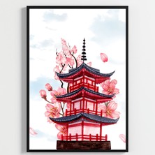 Besay Japon Esintisi | Kafe, Salon ve Restoran Duvar Dekorasyonu | Geleneksel Sakura ve Asya Temalı Poster | 3'lü Set A4 Çerçev