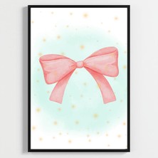 Besay Küçük Prenses | Kız Bebek Odası Duvar Dekorasyonu | Pembe Taç ve Fiyonk Temalı Çocuk Posteri | 3'lü Set A4 Çerçevesiz