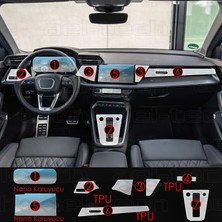 OROEL OTOMOTİV Audi A3 Navigasyon Dijital Gösterge Nano ve Piano Black Uyumlu Tpu Koruyucu 7 Li Set 2021 2023