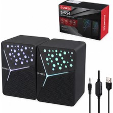 GUNKES S-554 Pc Ses Sistemi 1+1 USB 3.5mm Jack Rgb Ledli