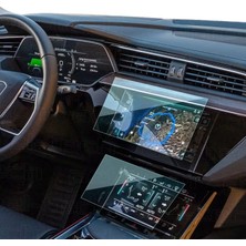 OROEL OTOMOTİV Audi E Tron Navigasyon ve Iç Merkezi Kontrol Uyumlu Nano Ekran Koruyucu 2 Li Set 2019-2024
