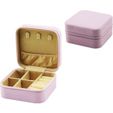 Belirtilmemiş Mini Fermuarlı Takı Kutusu - Çanta Suni Deri 4 Bölme+6 Yüzüklük+3 Küpelik+File =10X10CM - Y:5cm