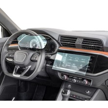 OROEL OTOMOTİV Audi Q3 Uyumlu Dijital Gösterge ve Navigasyon Nano Ekran Koruyucu 2li Set 2021-2025