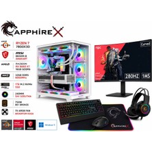 Apphirex 97X Ryzen 7 7800X3D 32GB Ddr5 6000MHZ 1tb M2 SSD RX9060XT 16GB 27'' 280Hz Beyaz Masaüstü Oyun Bilgisayarı