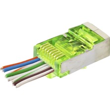 İlkyaz Fashion CAT6E Ez RJ45 Metal Konnektör 100 Adet Plastik Kutu - Yeşil ND2417