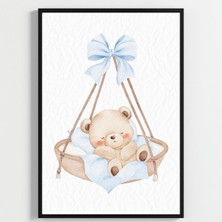 "besay Mavi Düşler | ""baby"" Küp Temalı Çocuk Odası Dekorasyonu | Yeni Doğan Erkek Bebek Hediyesi Poster | 3'lü Set A4 Çerçeve