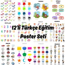 Besay Okul Öncesi Türkçe Eğitim Poster Seti 12'li A4 Çerçevesiz