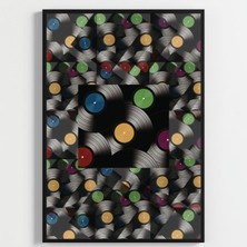 Besay Vintage Ritmi | Modern Ev Duvar Dekorasyonu | 90LAR Pop Müzik ve Plak Temalı Pop Art Poster Seti | 3'lü Set A2 Çerçevesiz
